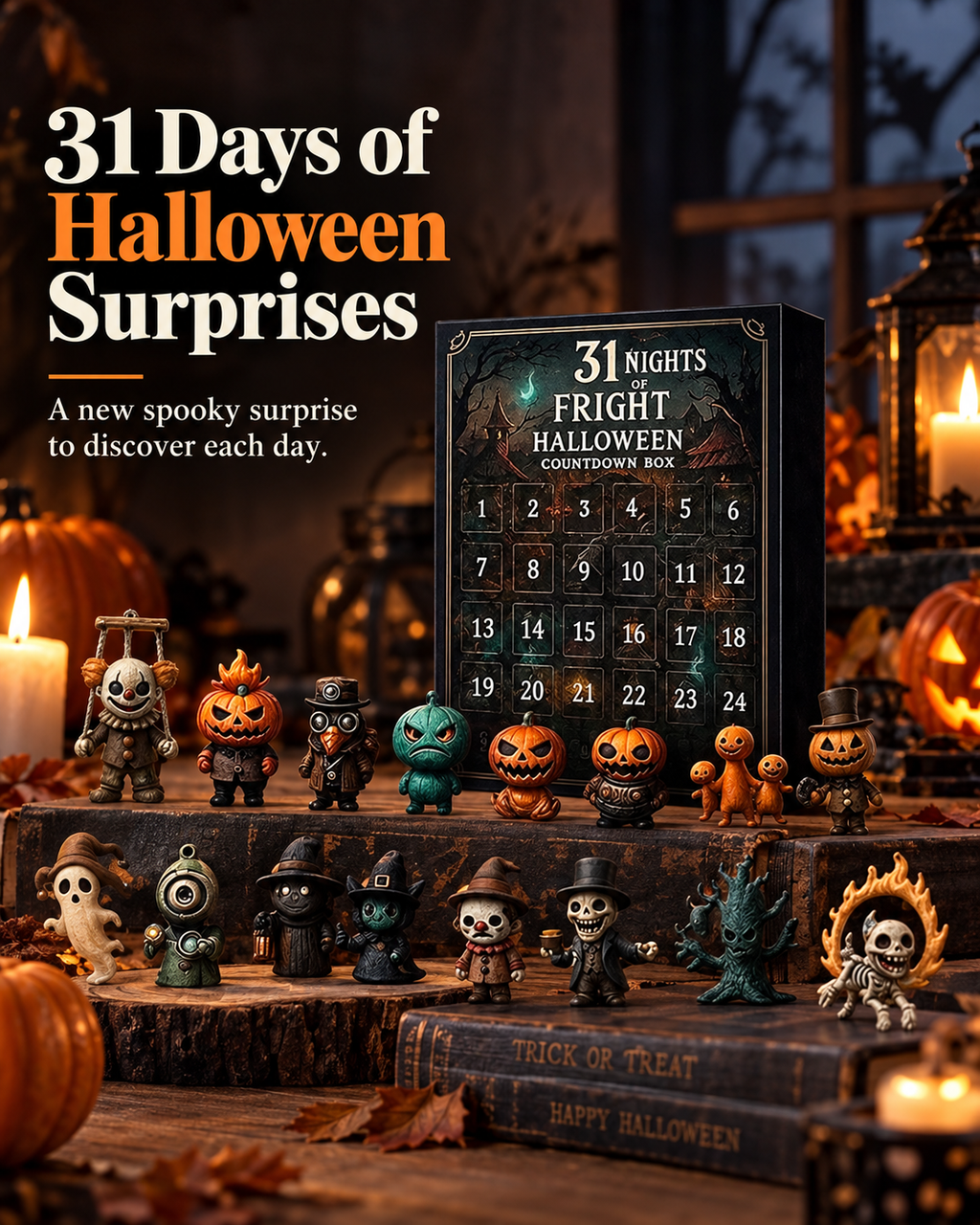 31 Night Scare Halloween Countdown Box With Doll Advent Countdown Blind Box
