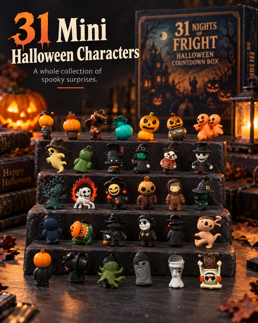 31 Night Scare Halloween Countdown Box With Doll Advent Countdown Blind Box