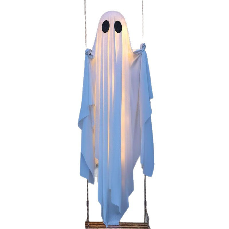 LED Illuminated Hanging Ghost Decor for Outdoor Halloween